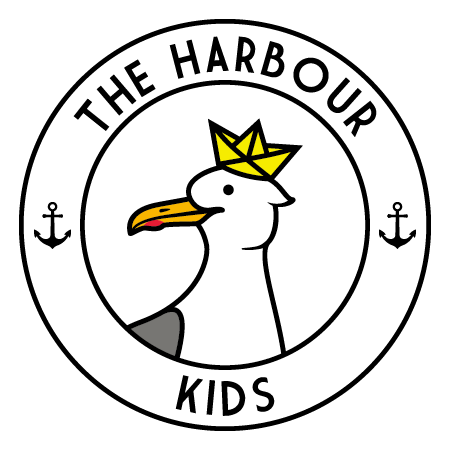 The Harbour Kids Logo - Gully de zeemeeuw draagt een kroon